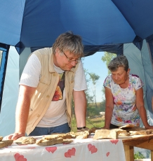 Паскаль Годефруа (Отдел «Земли и истории жизни» Бельгийского Королевского Института Естественных Наук), в.н.с., д.г-м.н Синица С.М. (ИПРЭК СО РАН.) Обсуждение образцов из собранной коллекции остатков юрских динозавров местонахождения Кулинда.