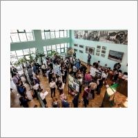 Conference for schoolchildren “Man and Space”. ISTP SB RAS. Discussion beside the poster display stands. 