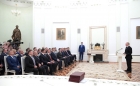 Владимир Путин на церемонии обмена соглашениями о намерениях.