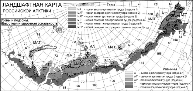 Контурная карта горно островная арктика