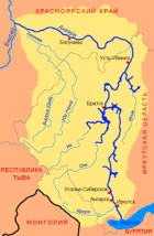 Схема бассейна реки Ангара