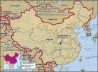 Местоположение города Чунцин на карте Китая 