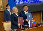 Любовь Рычкова и Нямдорж Цогбадрах. Подписание соглашения 