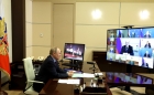 Владимир Путин на совещании с членами Правительства (в режиме видеоконференции).